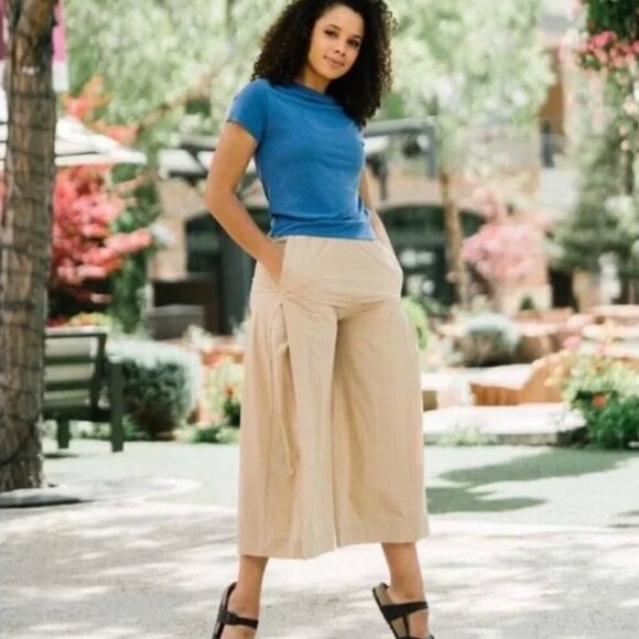 Zyia Khaki Work Flow Pants Wide Leg Crop Women’s Size 2X Plus XXL - Picture 2 of 10